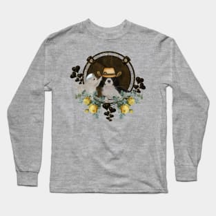 Cute little puppy friends with hat Long Sleeve T-Shirt